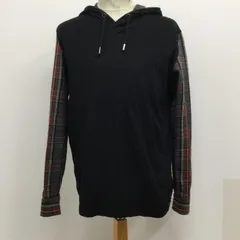 DIESEL ディーゼル パーカー 長袖 diesel パーカー プルオーバー　レイヤード風　袖チェック　切替