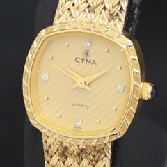 124【稼働品】CYMA シーマ ペアウォッチ 腕時計 超音波洗浄済 スイス製 