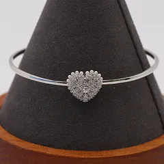 箱付 良品 スワロフスキー ハート シルバーカラー ブレスレット アクセサリー ジュエリー 2000000 NSK MST