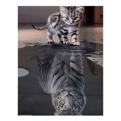 新品 四角いビーズ ダイヤモンドアート 全面 40x50cm 動物 5d ダイヤモンドペインティング 猫と虎 全面貼り付けタイプ ダイヤモンドアート スクエア アート スクエアビーズ ハンドメイド 人気 芸術品 装飾 絵画 DIY 手芸 キット