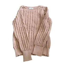 Z1569 A.V.V アーヴェヴェ　シャギーロングニット　リブ編み　レディース　S