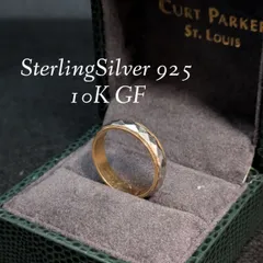 良品　ヨンドシー　K10 silver コンビリング　ウェーブ　2連風　クロス 良品 ヨンドシー K10 silver コンビリング ウェーブ 2連風