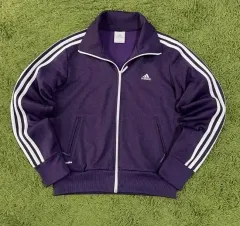 アディダス 三角ロゴ パープル PURPLE レディース ジップアップ 95