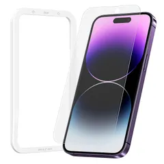 NIMASO アンチグレア iPhone 14 Pro 用 ガラスフィルム 液晶 強化 ガラス アイホン14プロ対応 保護 フィルム ガイド枠付き 1枚入り NSP22H516 0