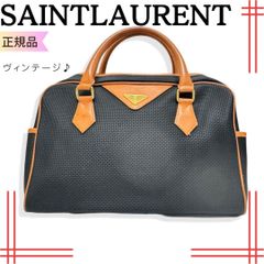 イブサンローラン 良品 三角ロゴ バイカラー 自立 ミニボストンバッグ