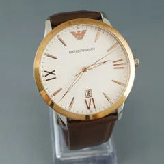 【電池交換済み】EMPORIO ARMANI エンポリオアルマーニ 腕時計 USED美品 GIOVANNI AR11211 アナログ 本革 完動品 中古 X7051