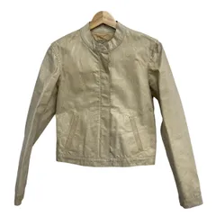 ARMANIJEANS(アルマーニジーンズ) ライダースジャケット サイズ40 M レディース - ベージュ 長袖/レザー/ジップアップ/春/秋