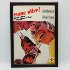 ビンテージ 広告　ポスター 　『 ペプシコーラ 』 1960's　オリジナル　額付 アメリカ　当時物　輸入雑貨　ヴィンテージ　アドバタイジング　レトロ　390mm × 283mm  ( AZ669 )