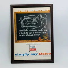 ビンテージ 広告　ポスター 　『 ユナイテッドデルコ 』 1960's　オリジナル　額付 アメリカ　当時物　輸入雑貨　ヴィンテージ　アドバタイジング　レトロ　390mm × 283mm  ( AZ827 )