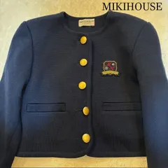 ミキハウス コレクション　MIKIHOUSECOLLECTION　 紺 ニットジャケット 　110　 金ボタン エンブレム フォーマル 受験