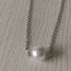 NO347　ホワイトパールネックレス・45cm