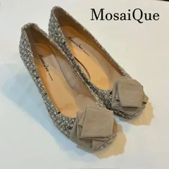 モザイク　MosaiQue  上品ツイード　リボン 　5cmヒールパンプス 　22.5cmのサムネイル