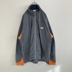 【銀タグ】90s NIKE ナイキ　立体ロゴ刺繍　ナイロンジャケット　グレーオレンジ　L相当