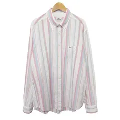 ラコステ LACOSTE シャツ ストライプ ボタンダウン ワンポイント 長袖 5 白