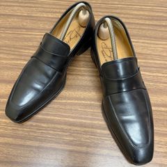 Santoni サントーニ コインローファー UK8 黒 イタリア製 箱付 美品