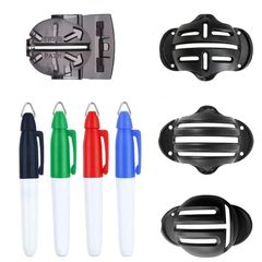 Brand New Phyxiul Golf Ball Line Marker 8-Piece Set: Ball Line Marker Template for Positioning and Ball Mark Alignment with Clip Tool. Includes 4 Golf Ball Line Markers and 4 Line Pens.