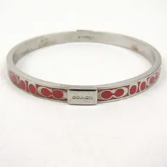 コーチ シグネチャー バングル アクセサリー ブランド レディース シルバー×ピンク COACH 【中古】