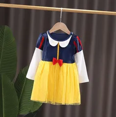 白雪姫 ワンピース サイズ１１０　120　1３０ 部屋着 子供服 キッズドレス パジャマ コスプレ ワンピース ディズニー コスチューム　長袖