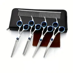 新品　1セット ペット初心者に最適 ステンレススチール製 強力な安全性 安全丸型ヘッドのペット用 鋭く丈夫なペット用爪切りシザー トリミング 犬用コームシザー 犬、猫、猫用グルーミングシザー