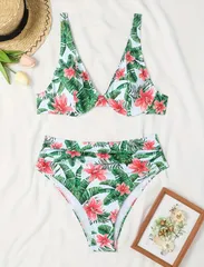 【新品】レディース トロピカルプリントビキニセット