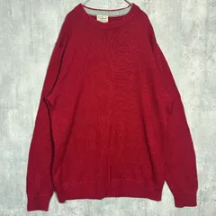 長袖 メンズ  赤　レッド　中古 セーター　冬着　古着　L.L.Bean