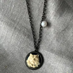 ヴィンテージカメオネックレスキャット