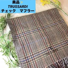 美品　TRUSSARDI チェック柄　マフラー トラサルディのサムネイル