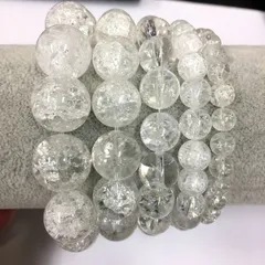 426 天然石クラック水晶 ブレスレット 12mm玉