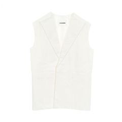 JIL SANDER ノースリーブジャケット ベスト ホワイト - メルカリ