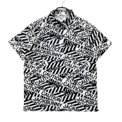 サイズ：5 JACK BUNNY ジャックバニー  ボタンダウン 半袖ポロシャツ 総柄 ホワイト系 [240101544447] ゴルフウェア メンズ ストスト