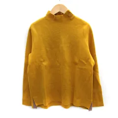 ドゥクラッセ DoCLASSE ニット セーター 長袖 ハイネック M マスタードイエロー /SM3