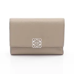 ロエベ LOEWE 三つ折り財布 アナグラム バーティカル ウォレット スモール C821S33X12 サンド レザー アナグラム バーティカル ウォレット スモール レディース