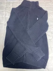 ポロラルフローレン ニット ジップアップ カーディガン ネイビー