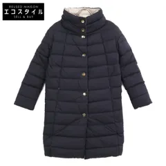 HERNO ヘルノ ﾌﾞﾗｯｸ×ｸﾞﾚｰ PI0844D ﾘﾊﾞｰｼﾌﾞﾙ ﾛﾝｸﾞﾀﾞｳﾝｺｰﾄ 38