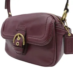 COACH コーチ ショルダーバッグ カメラバッグ  ボルドー レザー