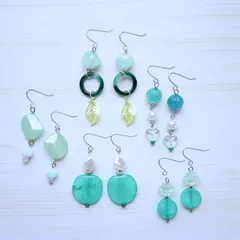 ピアス　５点セット　グリーン　まとめ売り　緑　お得　プチプラ　低価格　大人可愛い　セット売り