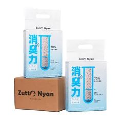 特価商品 Zutto Nyan猫砂 おから 固まる【消臭力MAX】ネコ砂 流せる システムトイレ対応 ４in1 おから ベントナイト STA消臭分子 海泡石 天然素材 真空パック 飛び散らない 室内 アパート2.3kg×2袋