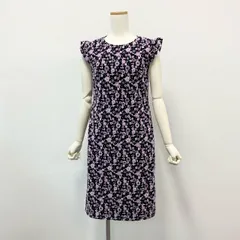 48k2 Rene ルネ TISSUE フラワージャガード ノースリーブ ワンピース ドレス 日本製 6046710 36 ブラック ピンク レディースo07t