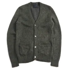 lounge lizard kid mohair wool knit cardigan ラウンジリザード キッドモヘア モヘアカーディガン 毛足長 緑 グリーン グランジ パンクのサムネイル