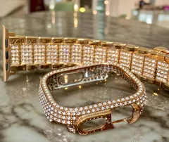 41mm ローズ　アップルウォッチケース　極煌 カスタム　カバー　保護　38 40 41 42 44 45 46 49 キラキラ　ベルト　バンド　セット series2/3/4/5/6/7/8/9/10/11　se1/2/3  Ultra　1/2/3