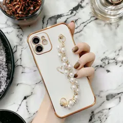 iPhone13Pro ケース ハート スマホカバー 可愛い iPhoneケース パールチェーン アイフォンケース あいふぉんけーす インスタ映え  チェーン付きケース iPhoneカバー スマホケース 韓国 パール 