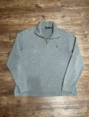 POLO RALPH LAUREN ハーフジップアップ ニット グレー