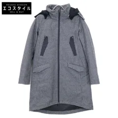 HERNO ヘルノ GC021DL ブラック×ホワイト ラミナー ハウンドトゥースインナーダウンフーデットロングコート 40