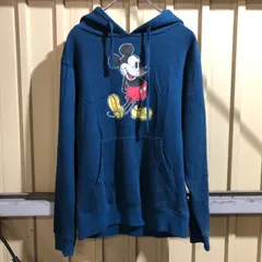 660 Disney Mickey Mouse パーカー ネイビー M ディズニー ミッキーマウス プリント 裏起毛 古着卸 アメリカ仕入