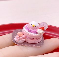 ♡フェイクスイーツキーホルダー＆チャーム♡ピンクショートケーキと