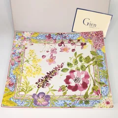 GIEN ジアン ミルフルール スクエアプレート 花柄陶器皿 2枚セット GIEN ジアン ミルフルール スクエアプレート 花柄陶器皿 2枚セット