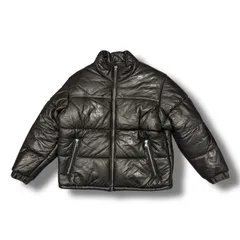 未使用品 DENIM TEARS 24AW Leather Laser Cut Wreath Puffer レザーダウジャケット デニムティアーズ FW24OAL033 ブラック XL 92013A04