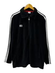adidas (アディダス) ジャージ フルジップ タオル生地 ワンポイントロゴ 3本ライン L ブラック メンズ/006