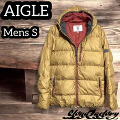 エーグル フーディーダウンジャケット メンズS ゴールド AIGLE アウトドア インポート