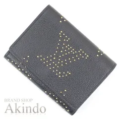 【新品・未使用】ルイヴィトン三つ折り財布 ポルトフォイユ ヴィクトリーヌ モノグラム アンプラント スタッズ レザー 本革 M82105 ブラック黒 レディース LOUIS VUITTON コンパクト ビトン ブランド ギフト プレゼント コインケース